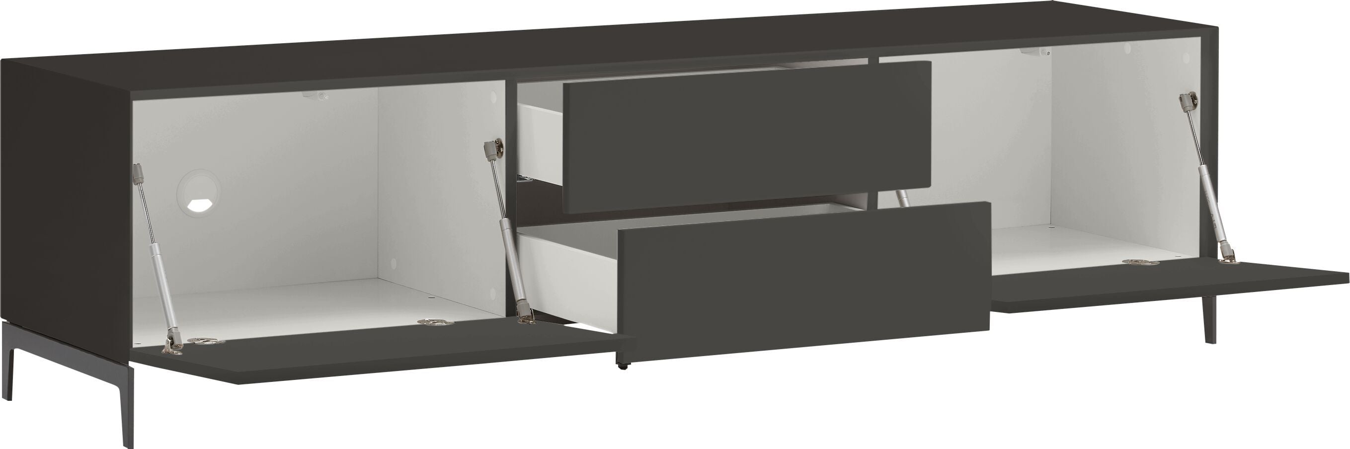 LUX Lowboard - Anthrazit / B: 180.0 cm x T: 46.0 cm x H: 49.5 cm