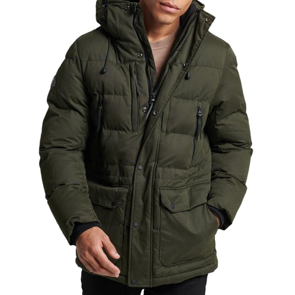 Superdry Parka Kaki Homme Superdry Microfibre