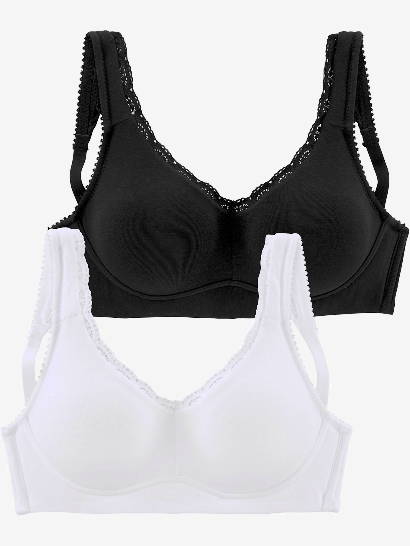 Soutien-gorge doux soutien-gorge basique sans armatures. bord dentelle délicat sur le décolleté