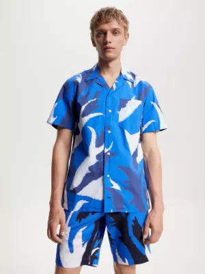 Camisa floral de manga curta com modelagem regular