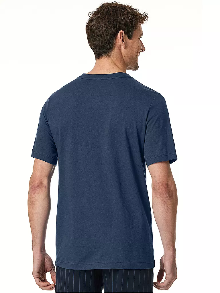 SCHIESSER Pyjama T-Shirt MIX + RELAX blau