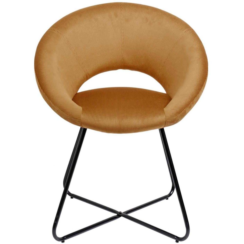 Fauteuil rond en velours cotelé giulia