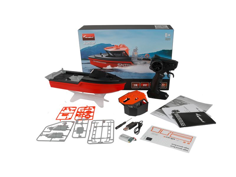 Amewi Rettungsboot Jet 320 mm Schwarz/Rot Ferngesteuertes Rettungsboot mit Brushless-Antrieb