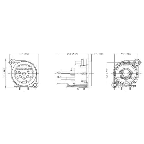 Neutrik NC5MAV 5-polig XLR chassisdeel male