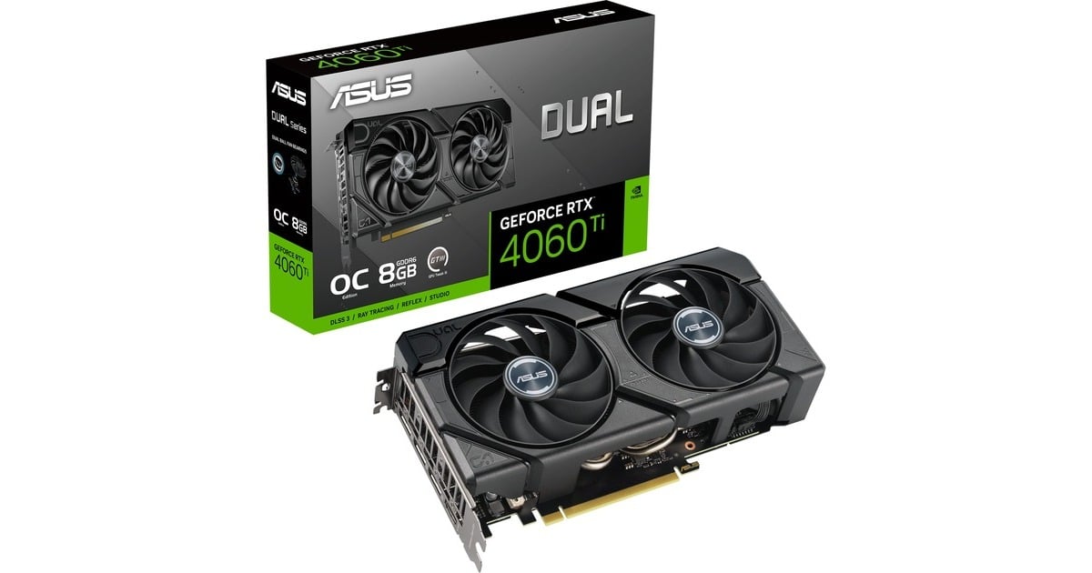 ASUSDUAL GeForce RTX 4060 Ti EVO OC grafische kaart  (1x HDMI, 3x DisplayPort, DLSS 3)