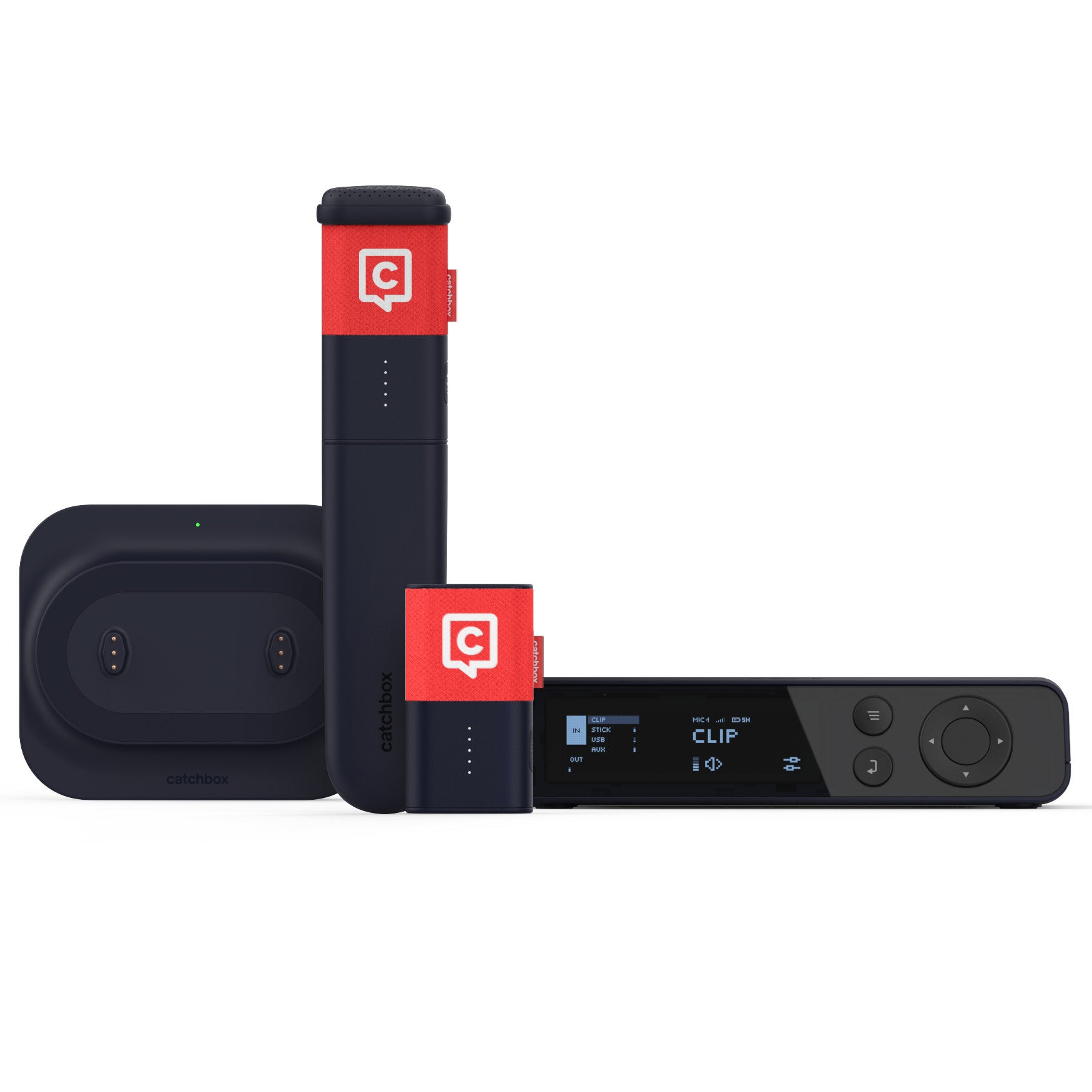 Catchbox Plus System 4 channel DANTE 1 Clip 1 Stick draadloze combinatieset