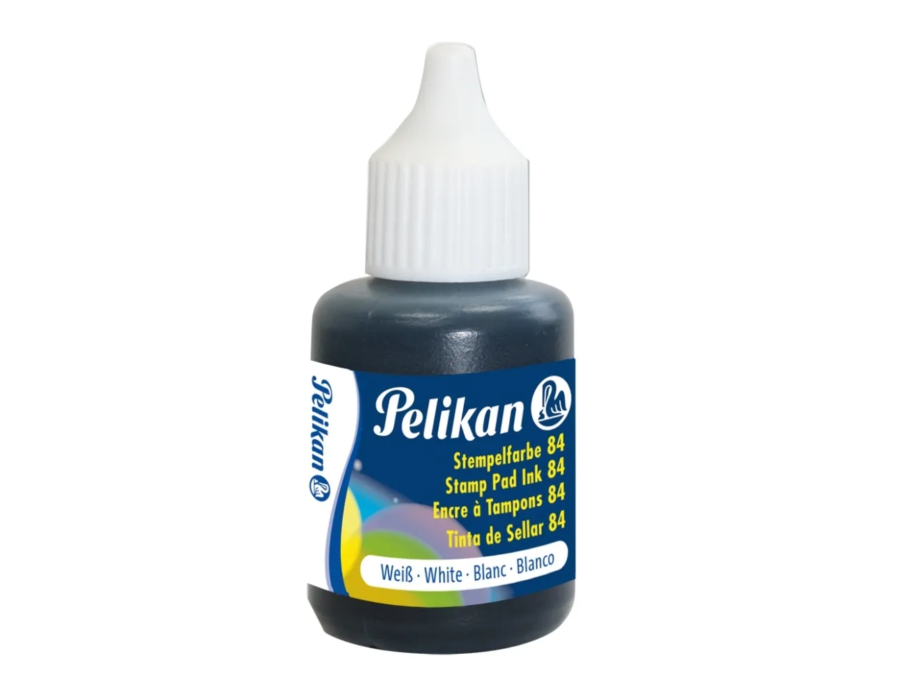 Pelikan stempelfarve Vandfast 30 ml hvid med pensel