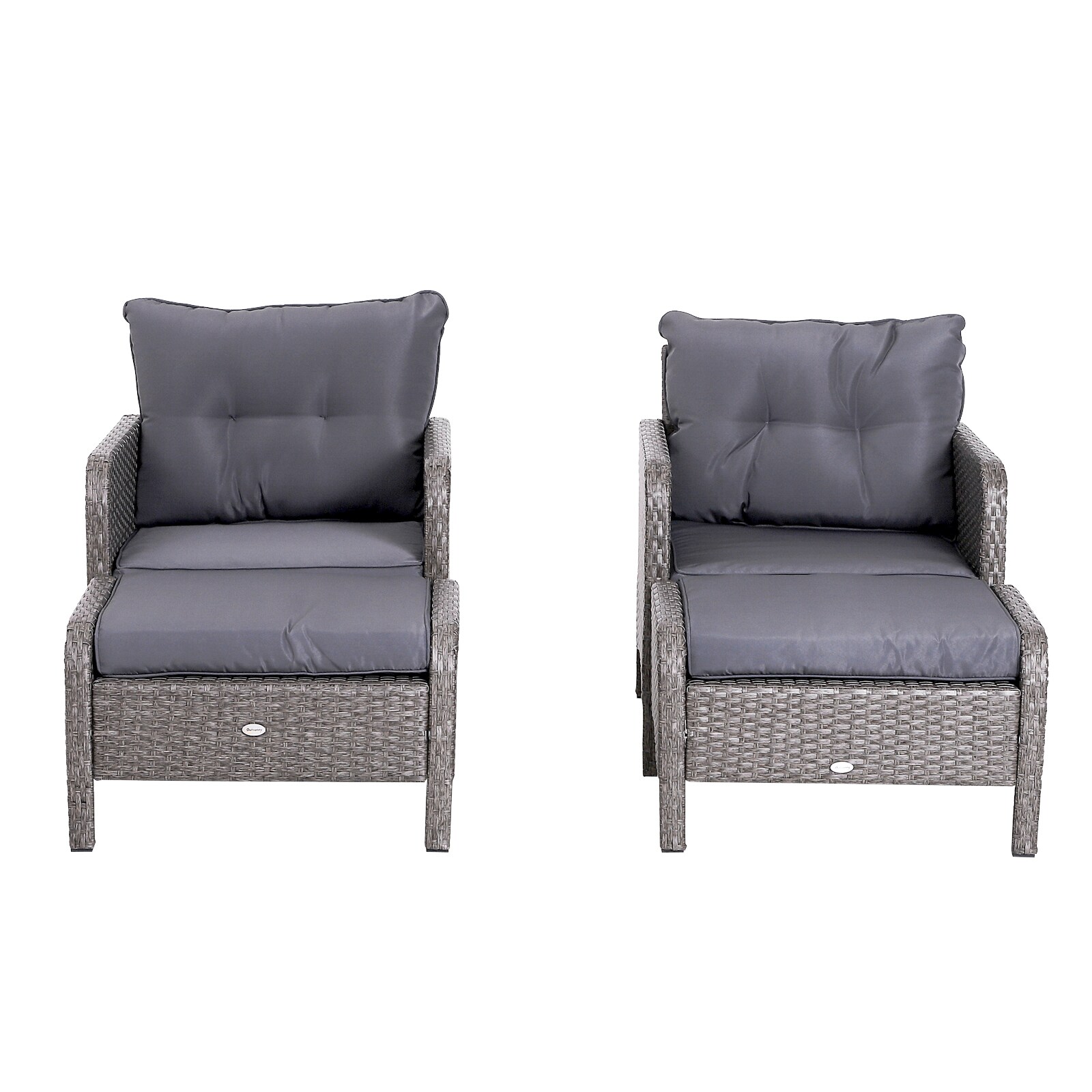 Outsunny Rattan Sofagarnitur als 5-teiliges Set dunkelgrau