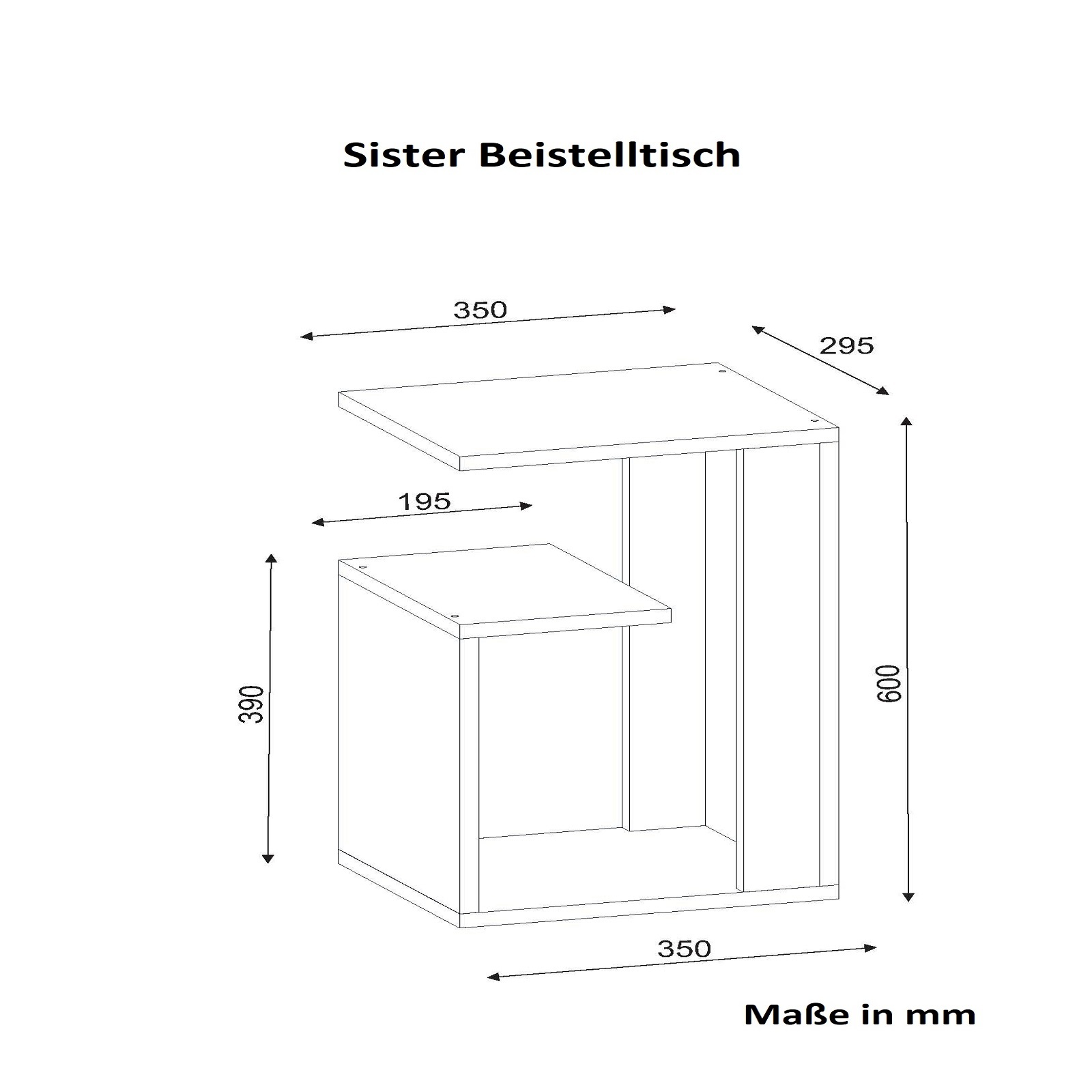Beistelltisch - weiß - 35 cm