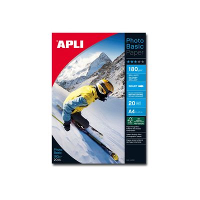Apli Paper - Papier photo brillant - A4 - 180 g/m² - 20 feuilles