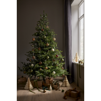 Decoris kerstbal transparant glas gemengd bruin Ø 8 cm per stuk