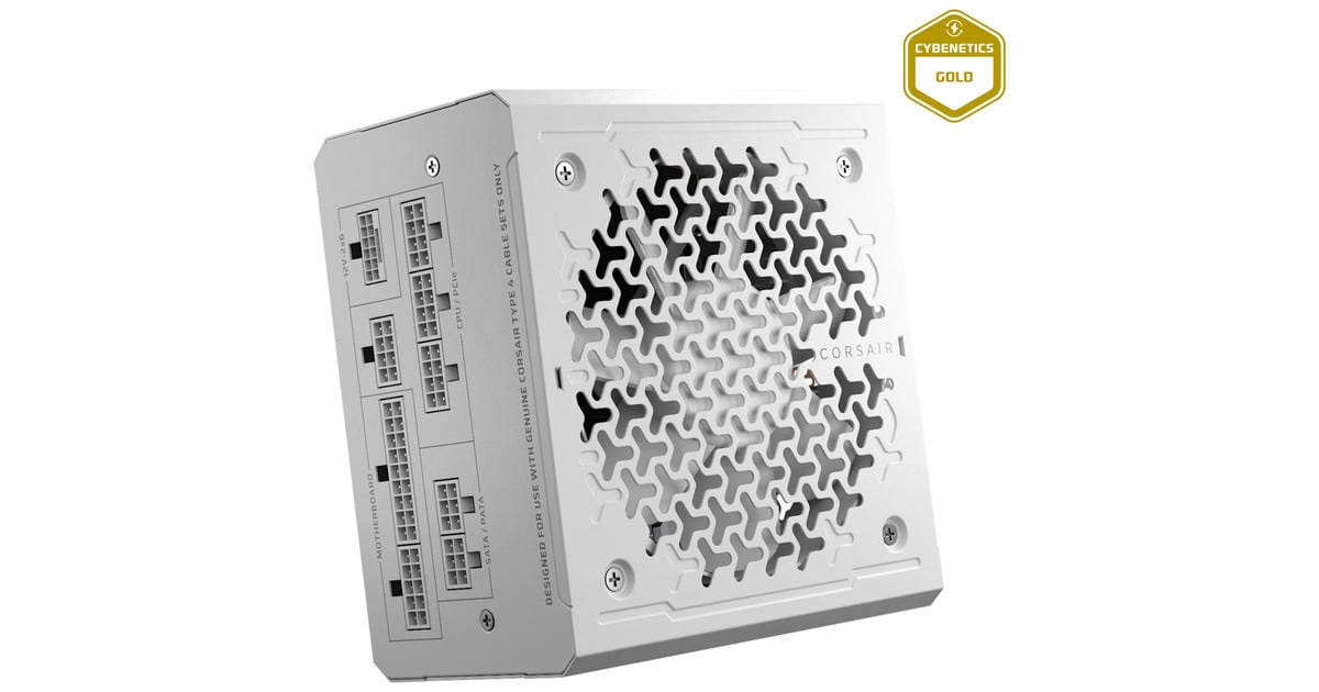 CorsairRM1000e (2025) White modulaire 1000 watt voeding   (Wit, 2x 12V-2x6, 2x PCIe)