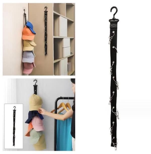 INF Svart Nylon Hat Oppbevaringsstativ med kroker