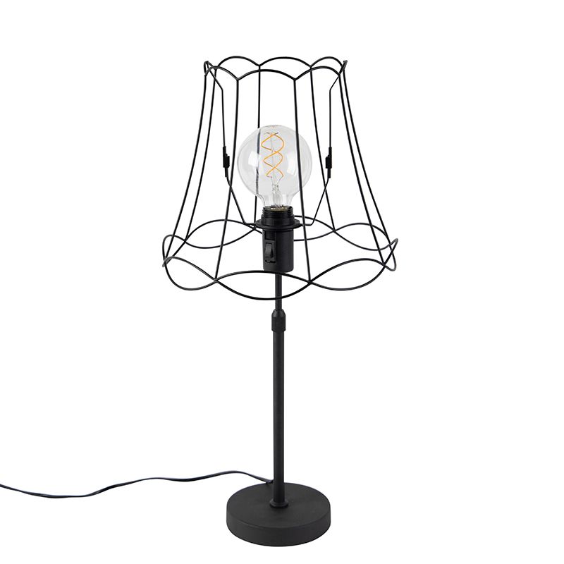 Tafellamp zwart met Granny Frame 30 cm verstelbaar - Parte
