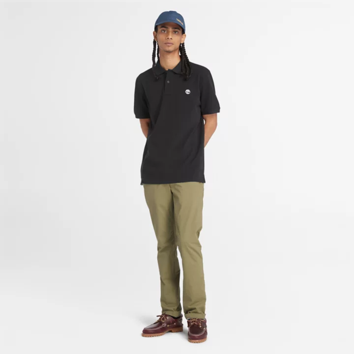 Chino en popeline pour homme en vert