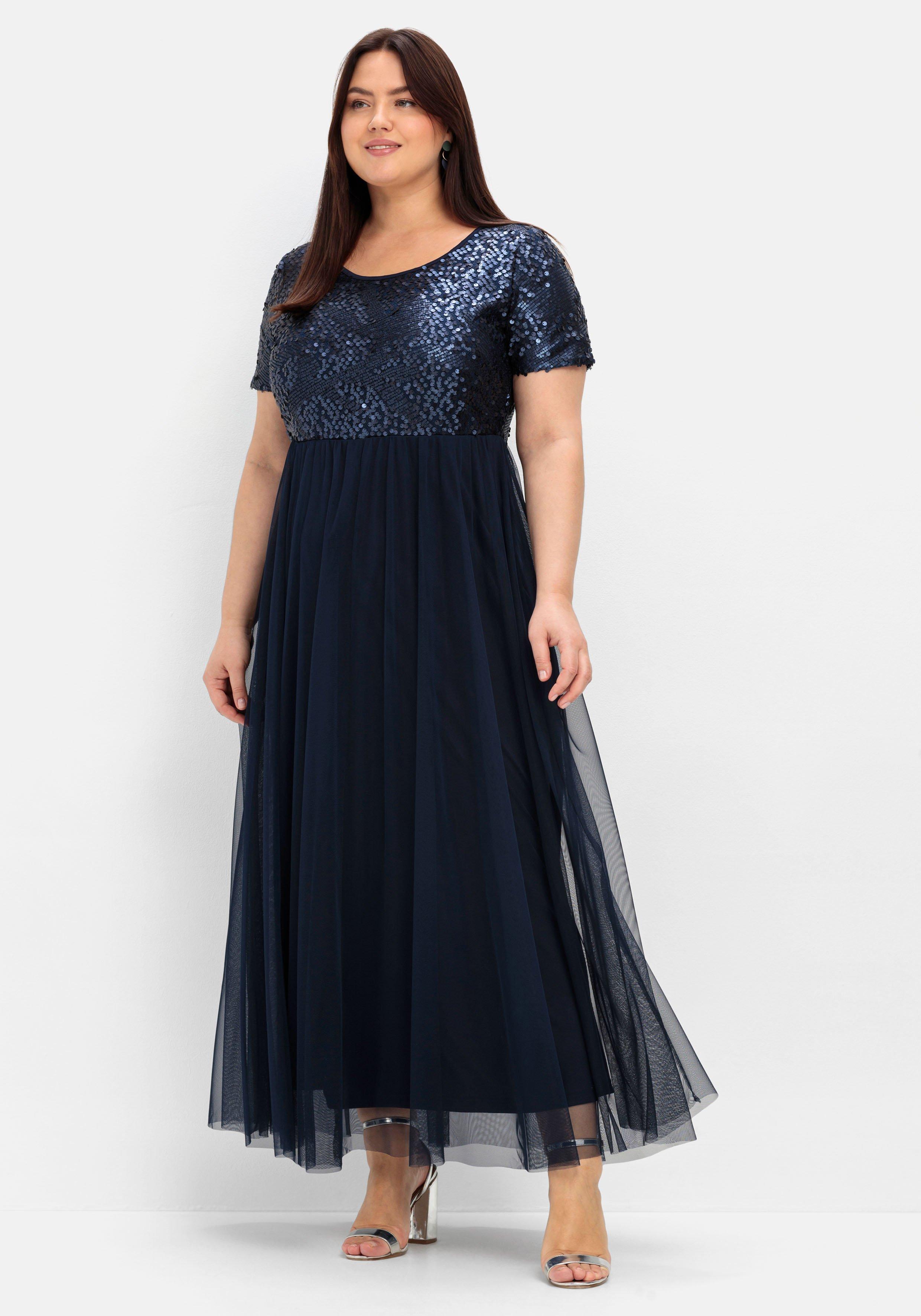 Abendkleid in A-Linie, mit Pailletten