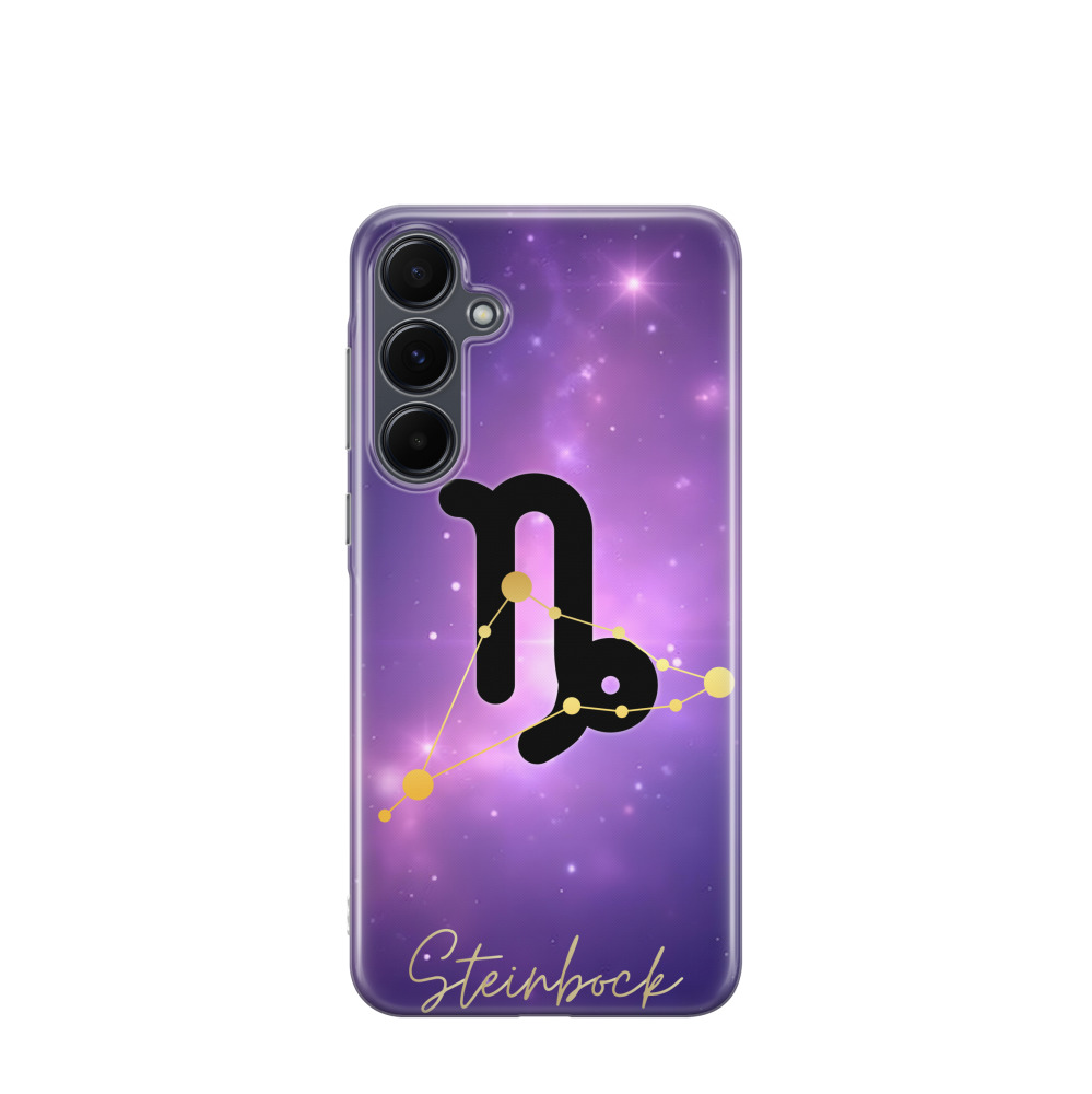 Samsung Galaxy A55 Gummi Hülle Steinbock 1 - Lila-Violett