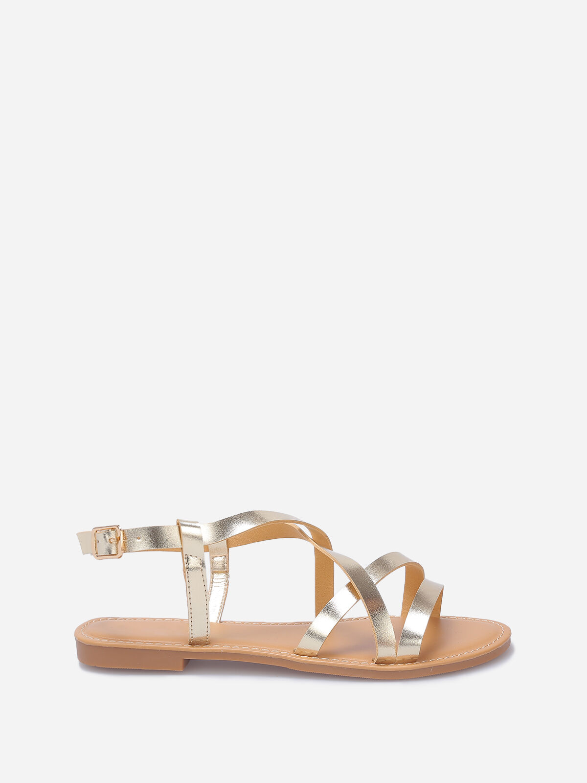 Nu-pieds à multiples brides- Doré