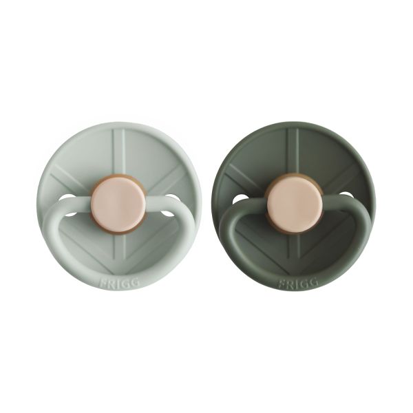 Frigg Little Viking Fopspeen - Rond - 2 Stuks - 0-6 Mnd - Sage/Olive