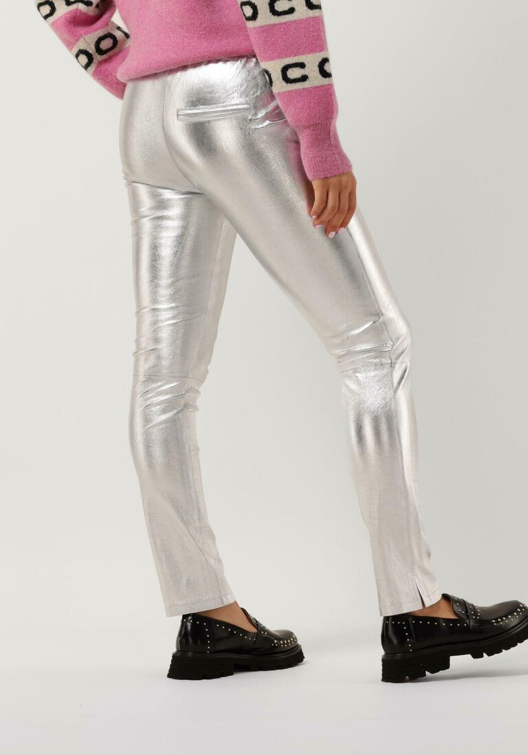 EST\\'SEVEN zilveren est'seven legging est&rsquo;chino stretch leather