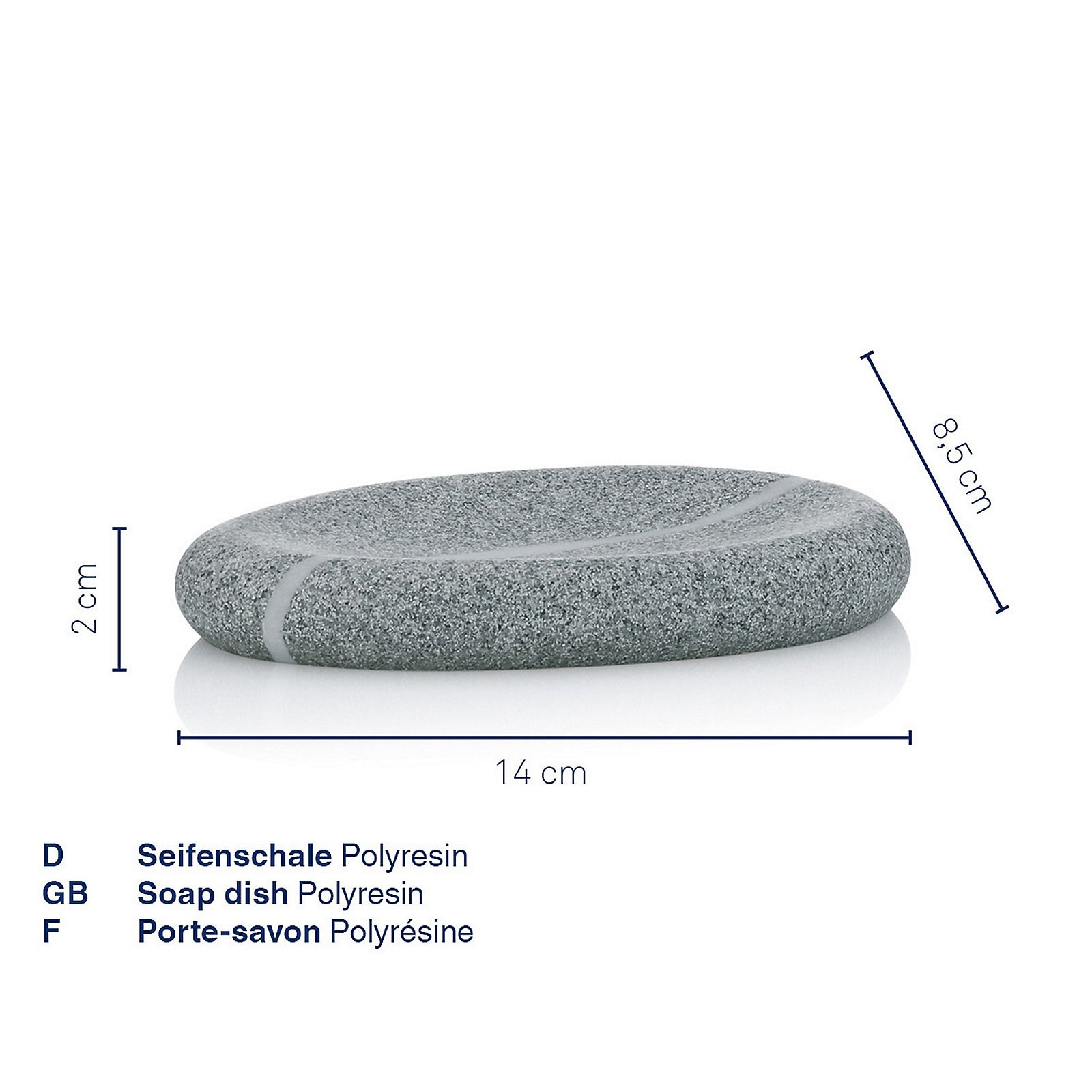 kela Seifenschale TALUS 8,5 x 14 cm Kunststoff grau