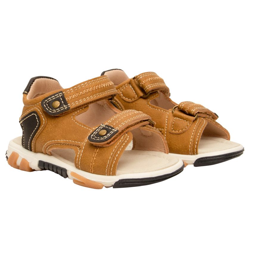 Sandale camel à double velcros pour bébé garçon - Camel