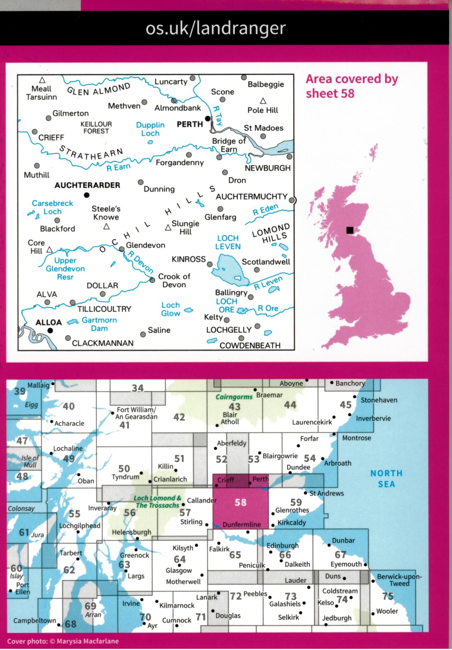 ORDNANCE SURVEY - 58 GB PERTH ALLOA 1 50 000