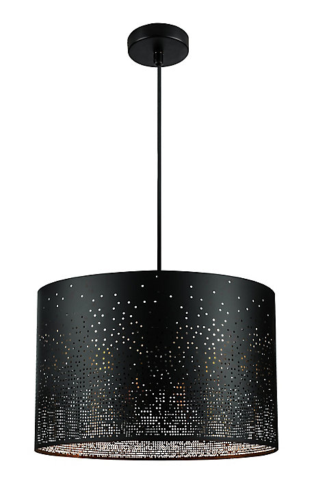Suspension Senecaz GoodHome E27 noir mat