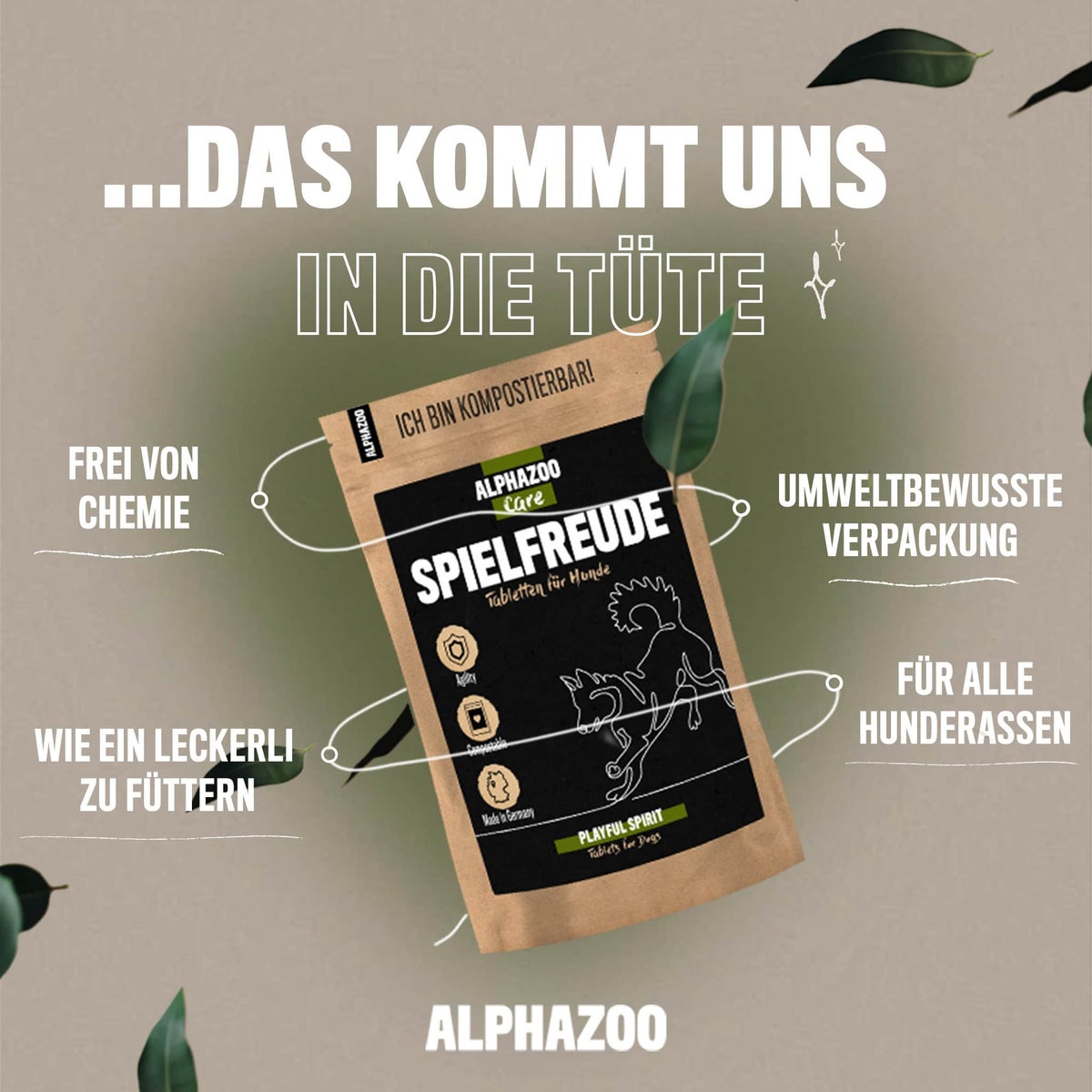 ALPHAZOO Playful Joy Tabletten 75g voor Honden | Tabletten voor Oefening en Behendigheid