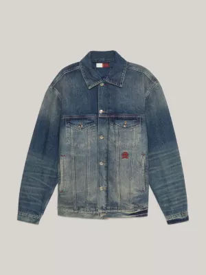 Jaqueta jeans trucker Crest Boxy Fit para ambos os sexos