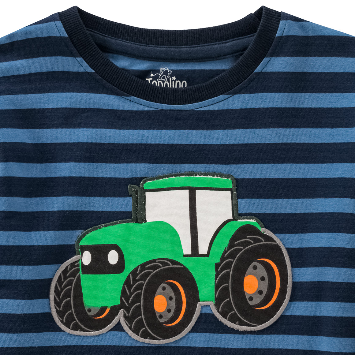 Topolino Jungen Langarmshirt mit Traktor-Applikation dunkelblau / blau