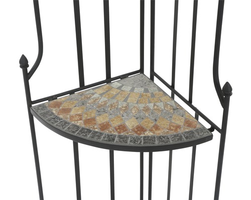 Siena Garden Prato ijzeren mozaïek bloemenhoekplank, B 36 H 141,5 cm, zwart