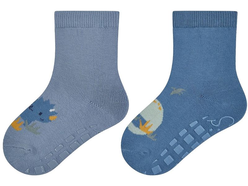 Sterntaler Antirutsch-Socken 2er Set Dino Blau Gr. 21/22 Rutschfeste Socken für Kinder