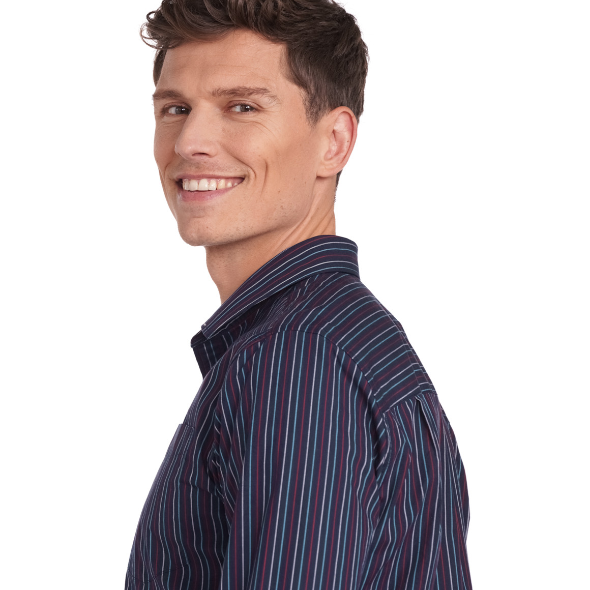 VanVaan Herren Hemd mit Streifen dunkelblau / rot / blau