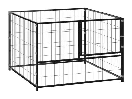 Chenil extérieur cage enclos noire 100 x 100 x 70 cm 02_0000489