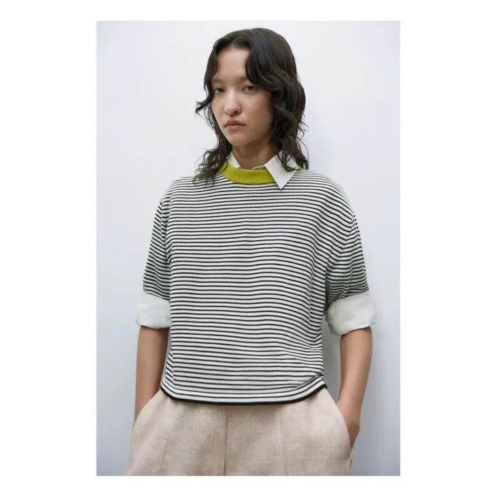 Cordera T-Shirt Rayé Coton Bio | Noir/Blanc