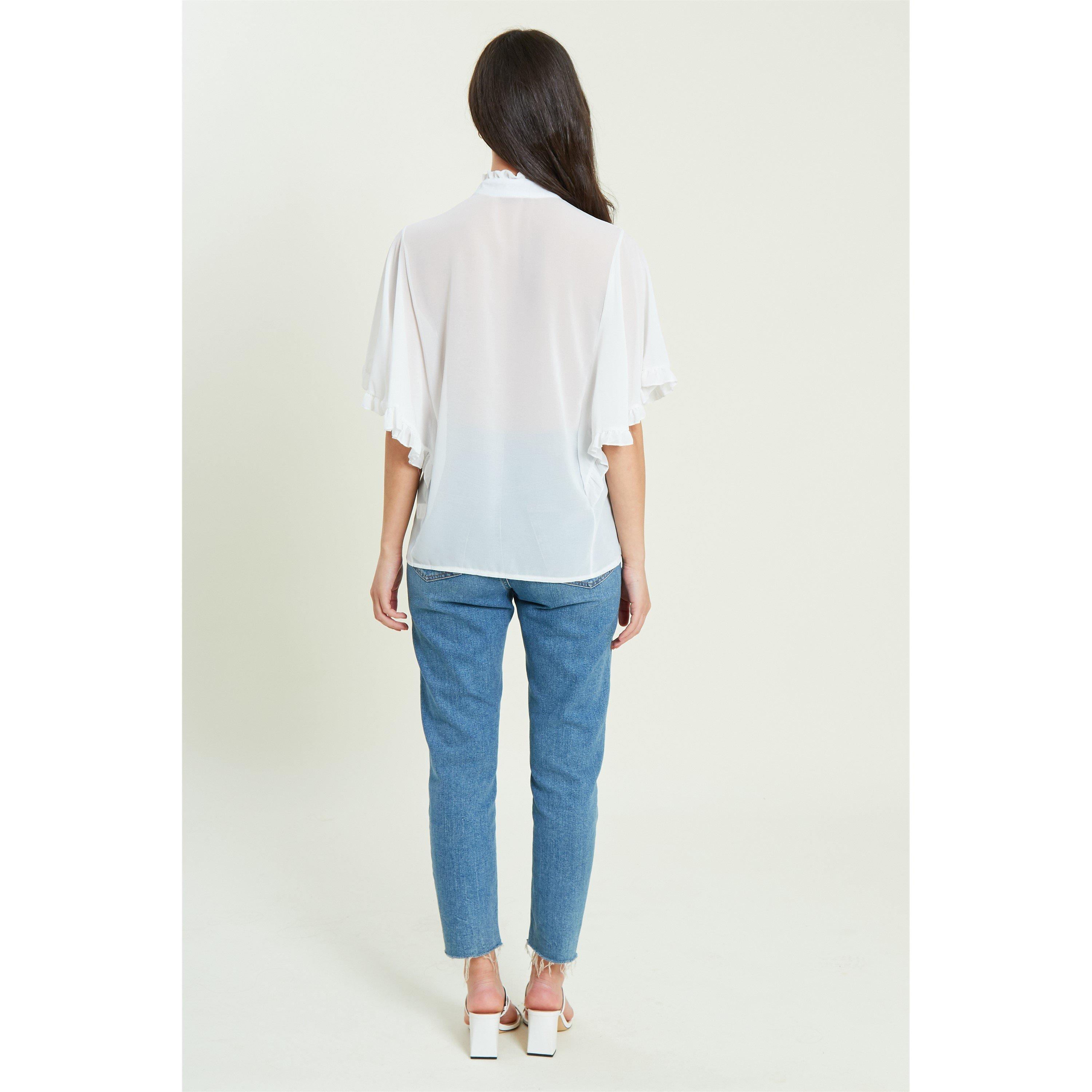 Be You Frill Frill Button Through Blouse