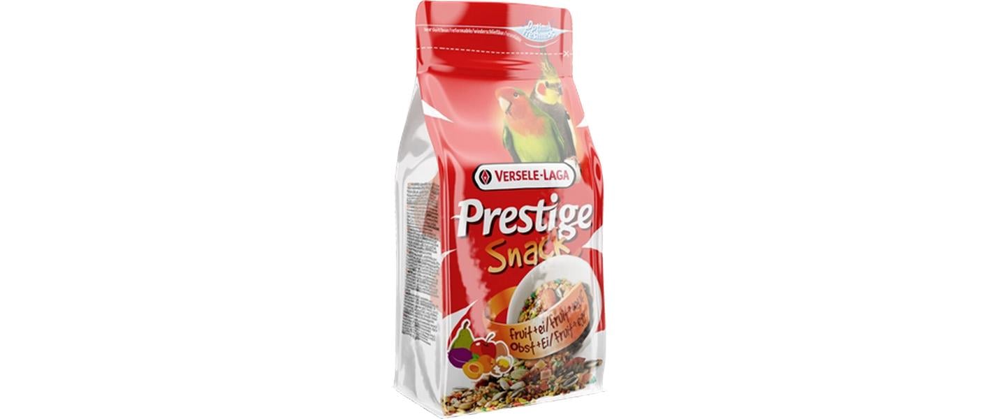 Ziervogelfutter Prestige Snack Frucht & Ei 125 gLeckereienmischung für Grosssittiche
