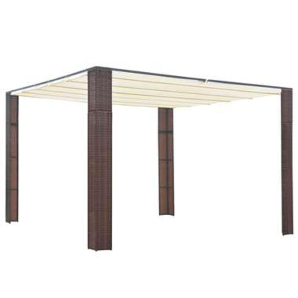 vidaXL - Prieel - Bruin - Poly rattan - 300 x 300 x 220 cm