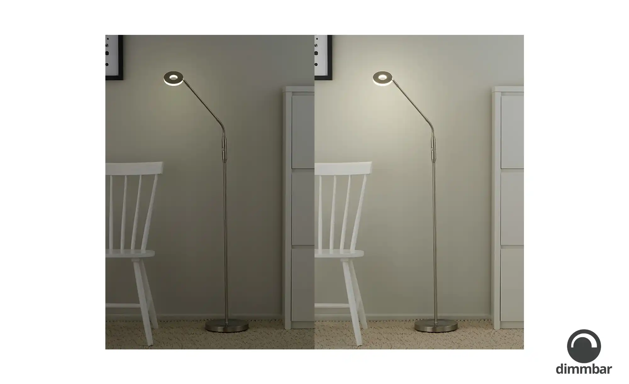 Fischer-Honsel LED-Leseleuchte, Nickel-matt mit Dimmer