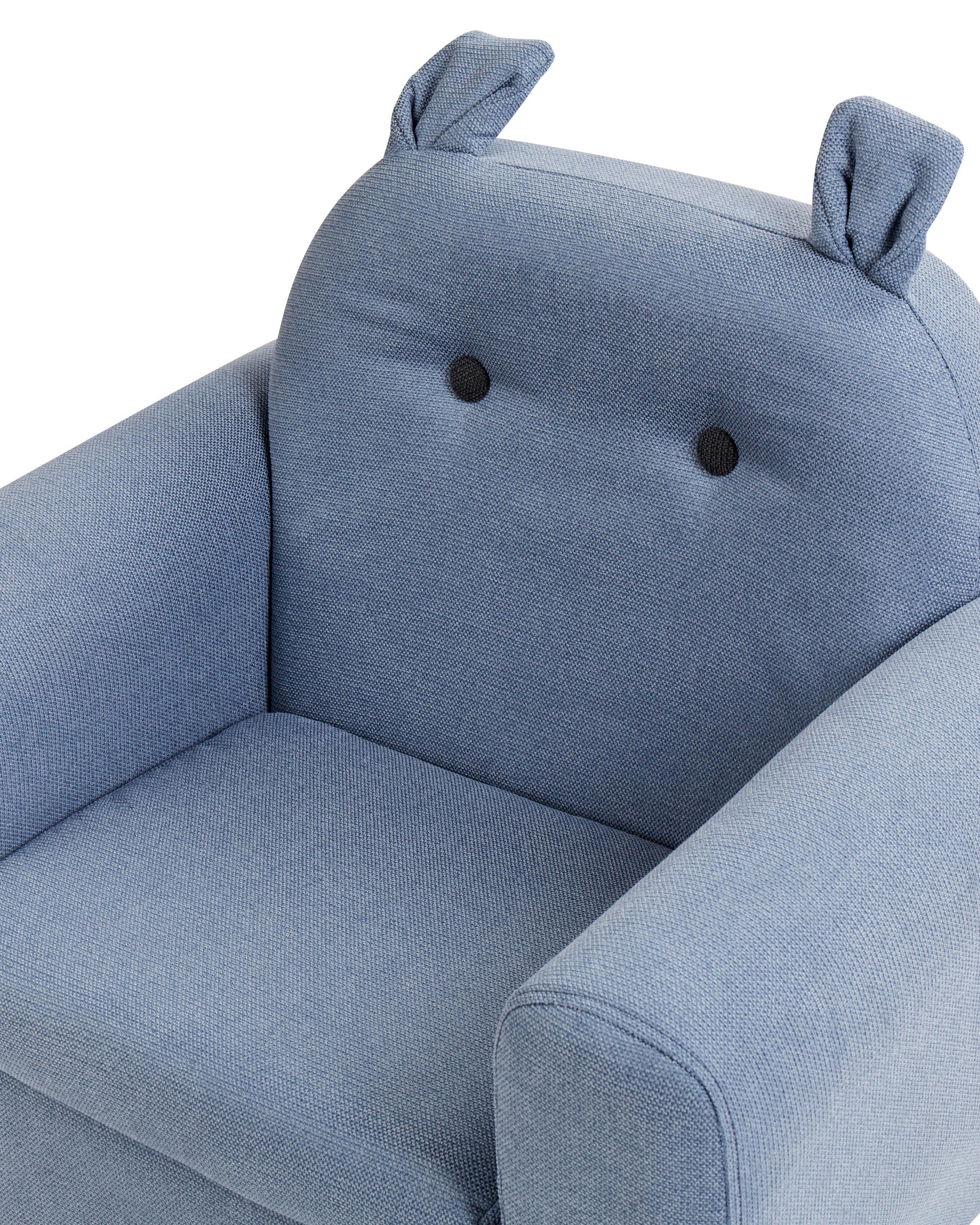 Kinderfauteuil Nijlpaard MARIBO Stof Blauw