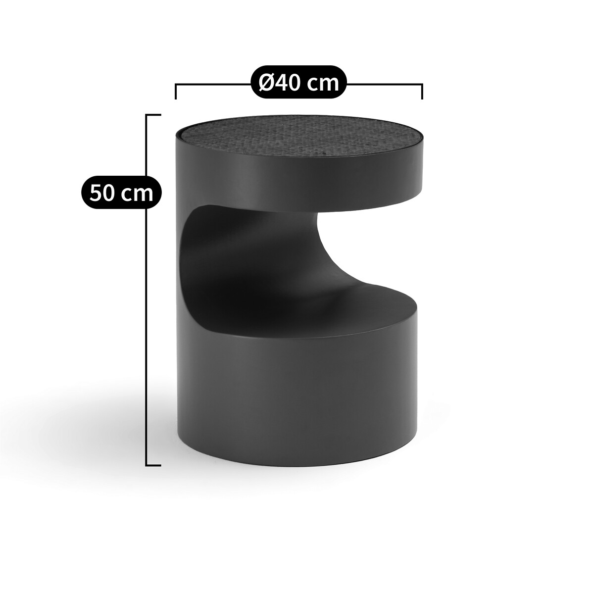 LA REDOUTE INTERIEURS<br>Mesinha de cabeceira de metal Rimel