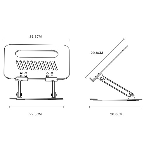 Passiv Kühlender MacBook / Laptop Alu Ständer Halterung Höhenverstellbar (10