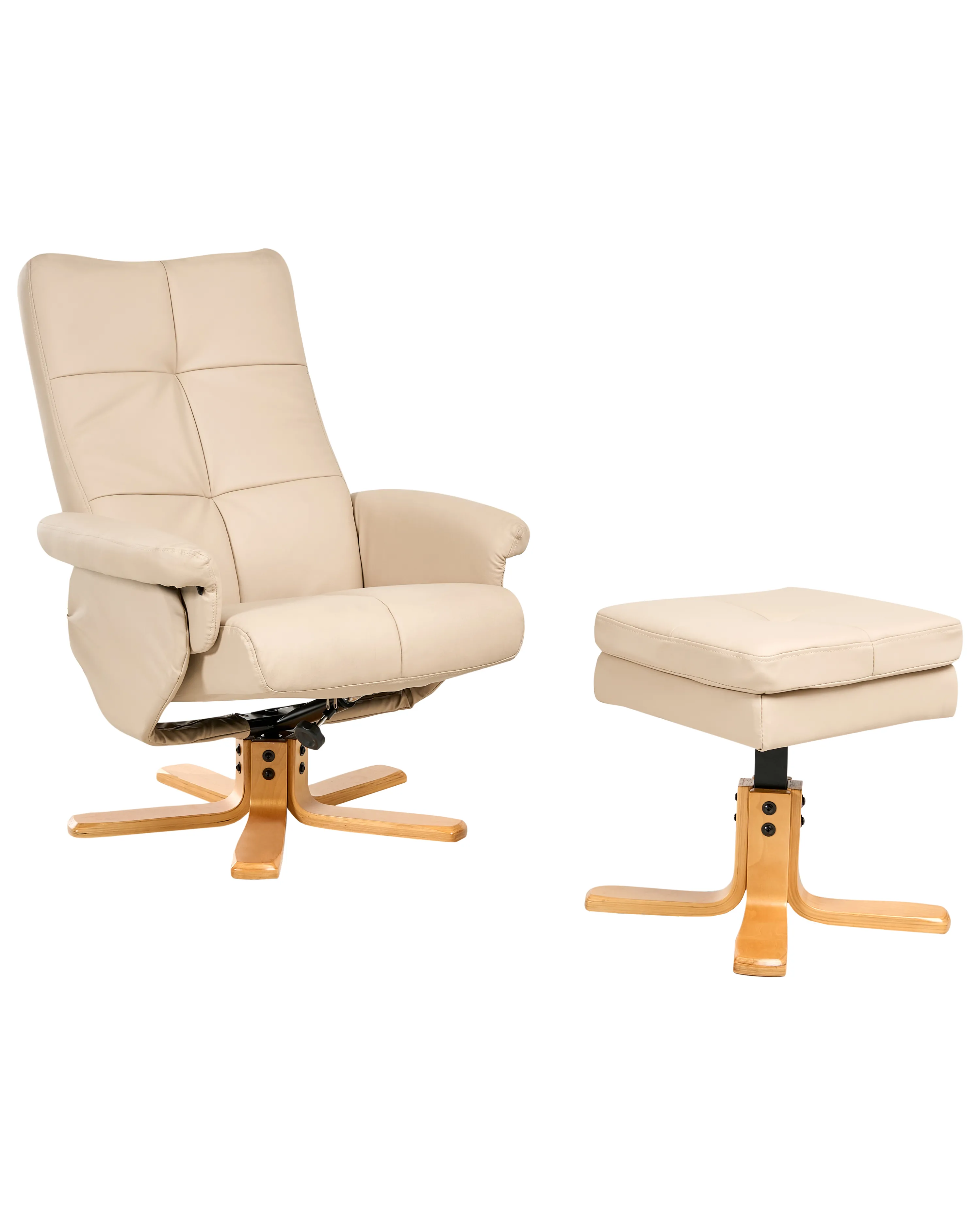 Relaxfauteuil EPSE met voetenbank Kunstleer Beige