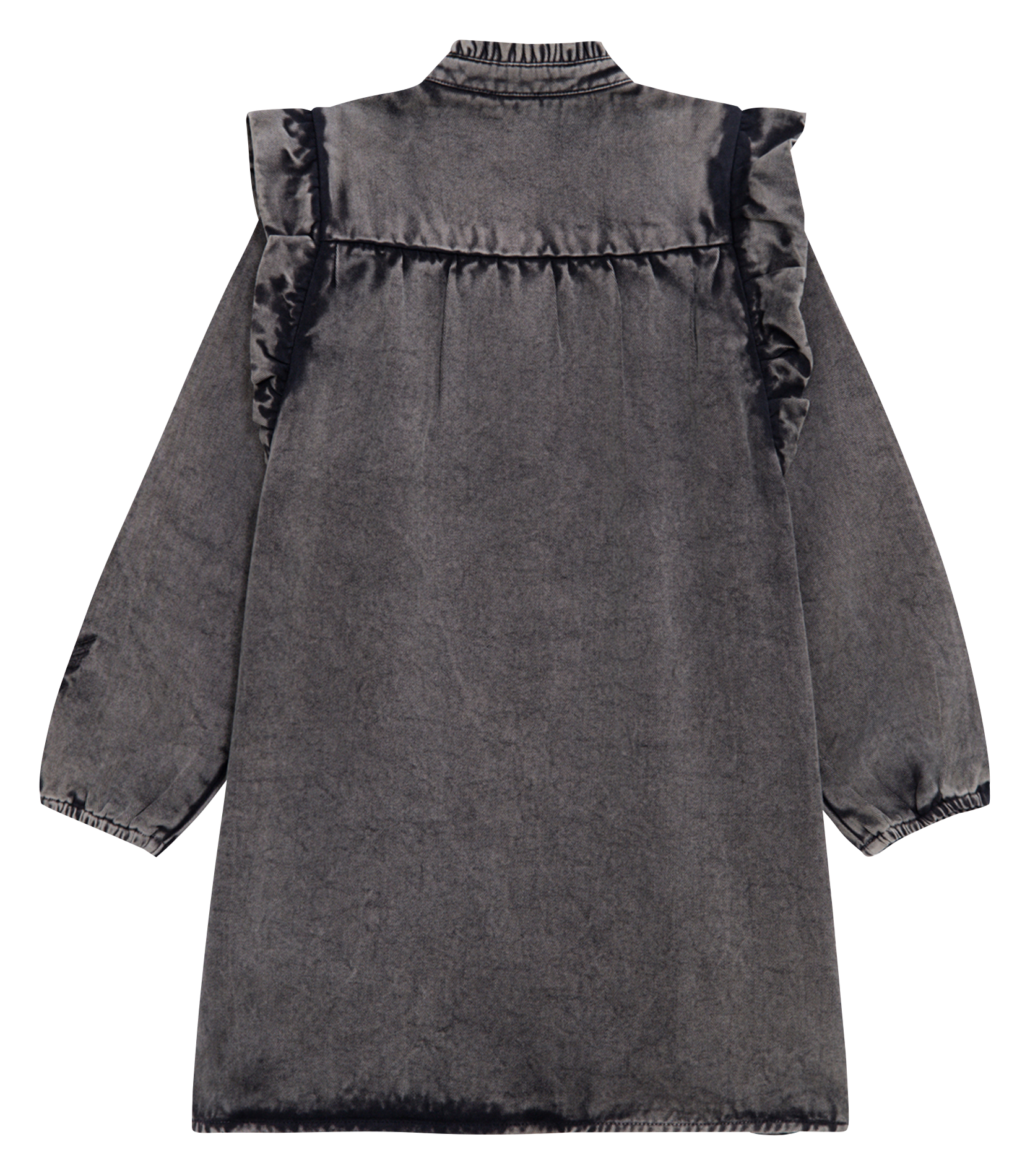 Robe col montant en jean | Noir