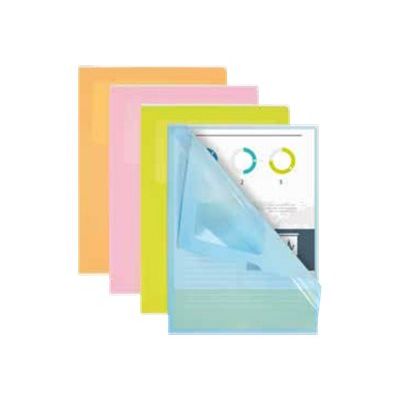 Favorita - 10 Pochettes coin à fenêtre - A4 - pour 40 feuilles - 14/100 - rose, vert pâle, bleu pastel, abricot