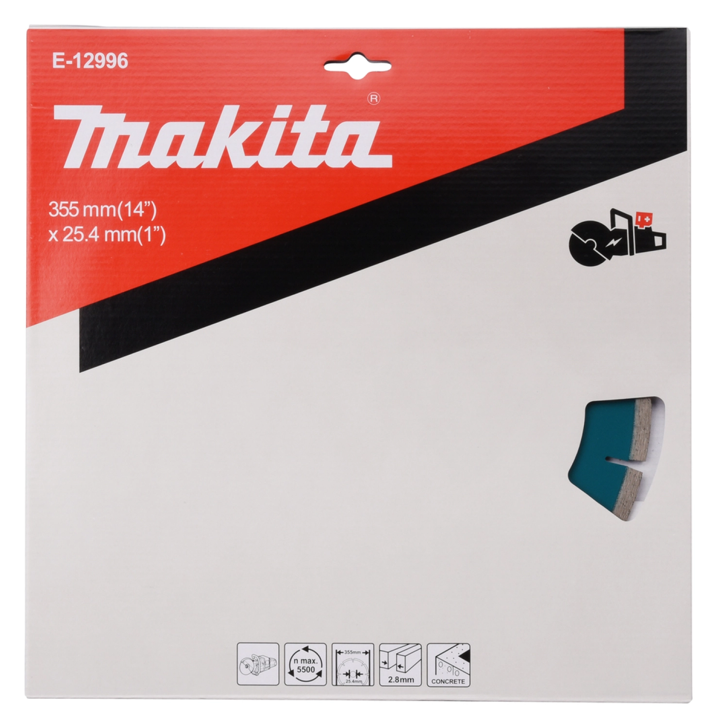 Makita E-12996 Diamantdoorslijpschijf - 355x2,8x25,4mm - universeel