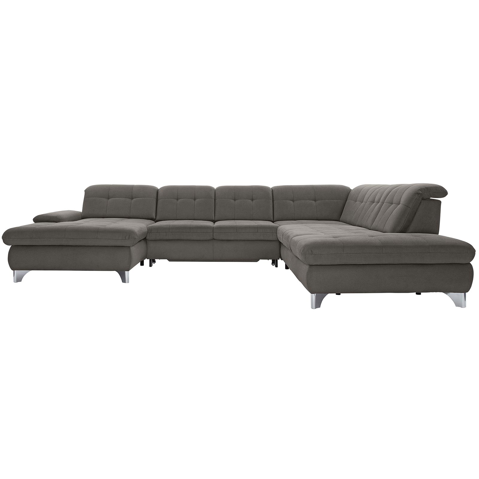 polsterpower Wohnlandschaft - Belle grey - Basismodell - Recamiere links