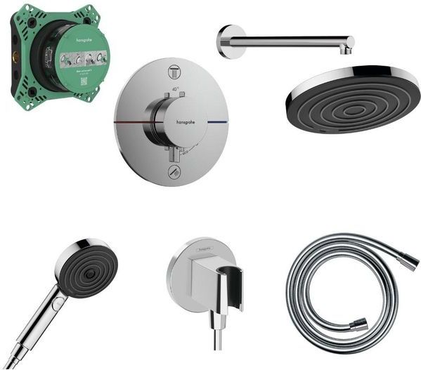 Hansgrohe - Doucheset - Inbouwdeel - Thermostaatkraan - Hoofddouche - Chroom