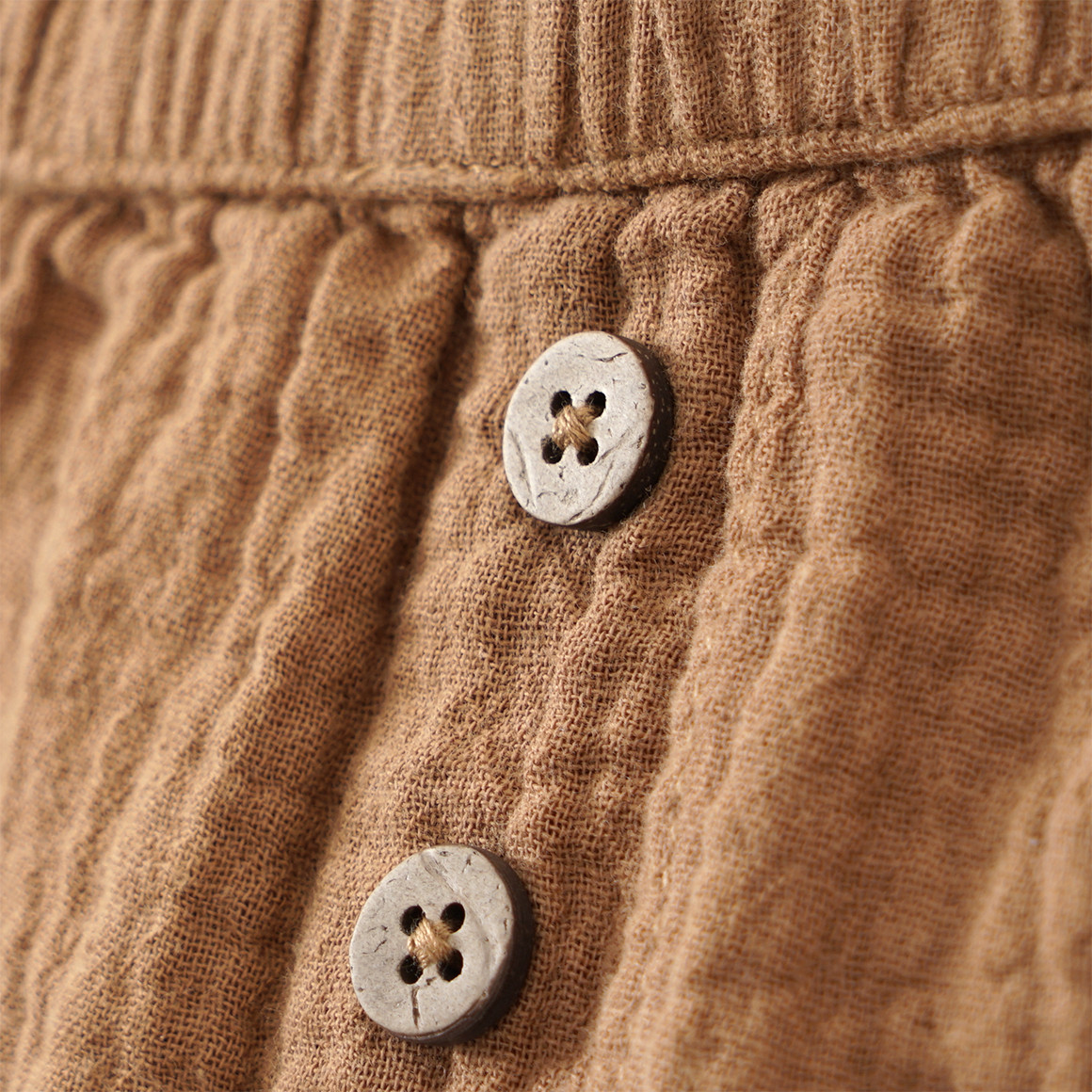 Topomini Pure Collection Baby Musselin-Shorts mit Elastikbund braun